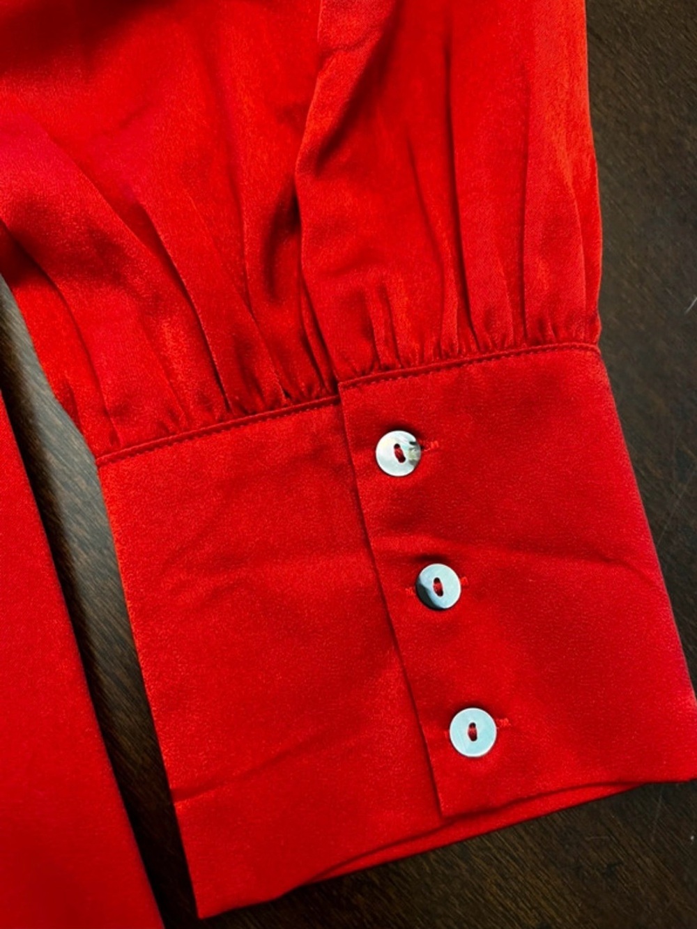 Red Long-Sleeve Ruffle-Hem Mini Dress - Picture 6 of 7